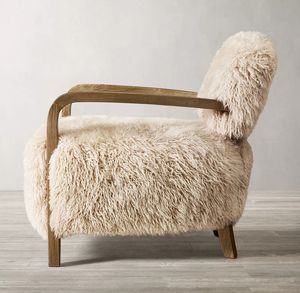 Luxury Outdoor Indoor Sofa Design Home Furniture Wooden Frame Artificial Sheepskin Lounge <strong>Chairs</strong> - Product Image 3