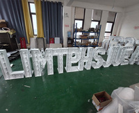 Letrero de letras LED 3D extragrande personalizado, estilo antiguo, de pie, luminoso, con alfabeto y dígitos, letrero ornamental grande
