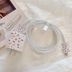 Custodia per caricabatterie in Silicone morbido fiore di cartone animato per <span class=keywords><strong>iPhone</strong></span> 15 <span class=keywords><strong>14</strong></span> 13 <span class=keywords><strong>Apple</strong></span> 18/20W custodia protettiva per cavo di protezione - Product Image 6