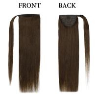 Cheveux humains naturels non traités 100g queue de cheval complète pince à cheveux brésilienne queue de cheval 22 pouces couleurs brun foncé extension de queue de cheval