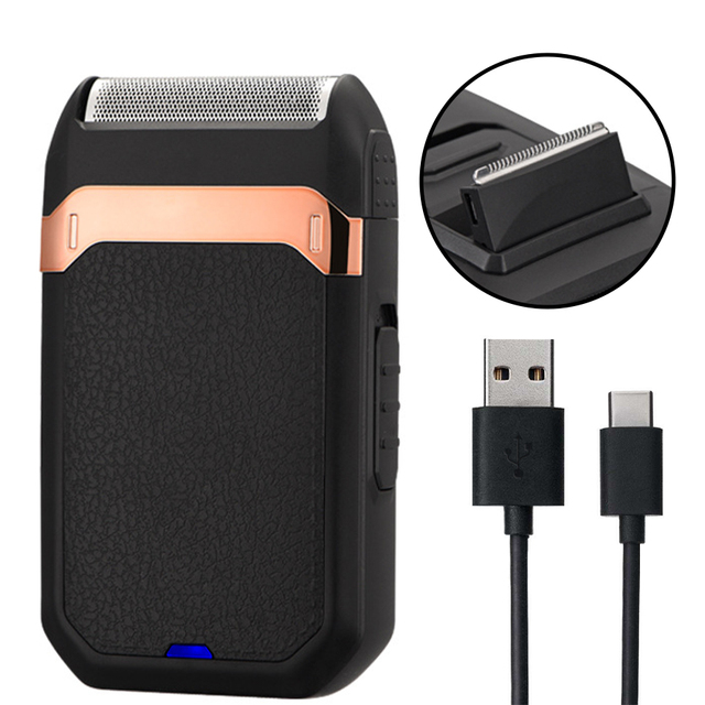 Portable USB-Charging Electric Shaver for Men Reciprocating Beard Shaving Blade for Household RV or Hotel Use