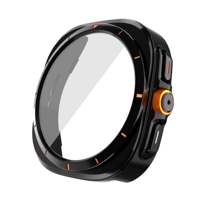 Upgrade to Ultra Case for Samsung Galaxy Watch 7 6 40mm 44mm Change to Galaxy Watch Ultra 47mm Tempered Glass Screen Protector