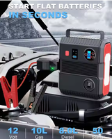 Démarreur de voiture 3000A 12V, booster de batterie portable 24000mAh, compresseur d'air 150 PSI, kit d'outils d'urgence