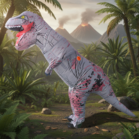 Costume gonflable gris de T-Rex pour adulte, convient aux tailles de 1,5 à 2 m. Idéal pour Noël, le cosplay, les fêtes, les spectacles sur scène et les bals masqués