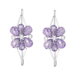Accessoires de mariée de conception Huanxing de bonne qualité tous les jours avec une frange cheveux cassés lumière luxe violet verre rhinrhine-mot clip - Product Image 5