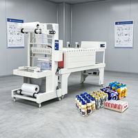 Machine d'emballage sous film rétractable automatique avec tunnel de chauffage pour bouteilles de boissons, d'eau minérale et de produits alimentaires en PE