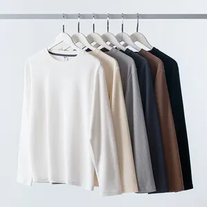 ESW-040 wffle लंबी आस्तीन टी शर्ट नियमित रूप से स्वेटशर्ट और स्वेटशर्ट क्रेवनर सादे जम्पर पुरुषों डिजिटल प्रिंटिंग