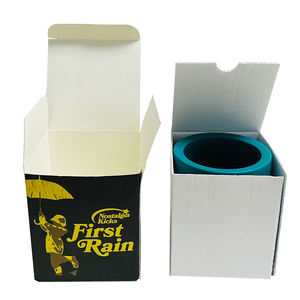 맞춤형 화이트 페이퍼 턱탑 소이 캔들 박스, 맞춤형 캔들 용기, 무광 라미네이션, 엠보싱, 콘크리트 박스형 캔들 용기 - Product Image 3