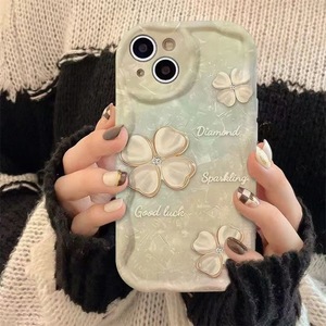 Dört yapraklı yonca baskı dalga kenar silikon TPU cep telefonu kapak <span class=keywords><strong>Iphone</strong></span> için kılıf 8 X Xr Xs <span class=keywords><strong>11</strong></span> 12 13 14 15 16 17 <span class=keywords><strong>Pro</strong></span> <span class=keywords><strong>Max</strong></span> - Product Image 2