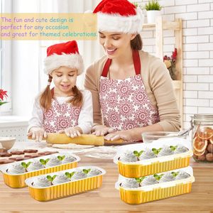 Molde para hornear cupcakes C200 de 200 ml, apto para microondas, desechable, de aluminio, colorido, con tapas, para hornear pan y mini pasteles. - Product Image 2