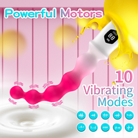 Perles anales vibrantes à 10 modes, plug anal, masseur de prostate pour hommes et femmes, affichage LED, vibrateur anal en silicone, jouets sexuels pour adultes