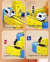 Vente en gros de blocs de construction magnétiques transformables en plastique pour voitures sur rail, jouet cube électrique anti-gravité à l'échelle 1:5 pour enfants
