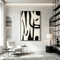 Tableau relief 3D sculpté main, déco murale minimaliste lignes concaves convexes pour salon hall d’hôtel
