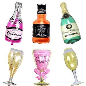 Set de Globos Gigantes con Forma de Botella de Champán y Copa de Vino - Perfecto para Decoraciones de Cumpleaños, Bodas y Fiestas - Product Image 2