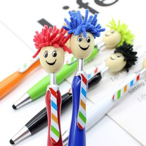 Nouveau style de tête de poupée en peluche, cadeau de Noël promotionnel, stylet tactile avec logo plastique personnalisé, motif visage souriant de dessin animé - Product Image 5
