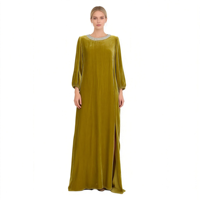 Nouvelle Robe de Soirée Formelle Élégante Longue en Velours pour Femme Grande Taille 2026 avec Col Volanté, Tissu Respirant et Écologique