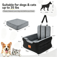 Coussin de siège auto universel pour chiens, coussin de voyage moelleux pour siège avant de véhicule avec ceinture de sécurité