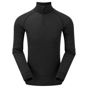 Mens Merino <strong>Wool</strong> Solid Color Long Sleeve 1/4 Zipper <strong>Base</strong> <strong>Layer</strong> - Product Image 1
