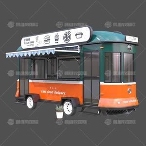 รถขายอาหารเคลื่อนที่อเนกประสงค์ปรับขนาดได้ พร้อมเตาอบพิซซ่าและเครื่องทอดแบบจุ่ม โครงสร้างสแตนเลส ดีไซน์ 4 ล้อ - Product Image 3