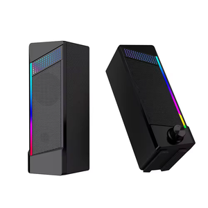 Haut-parleurs stéréo de jeu de haute qualité avec basses riches, alimentés par USB, pour ordinateur de bureau, 6 lumières RGB colorées et contrôle du volume - Product Image 2