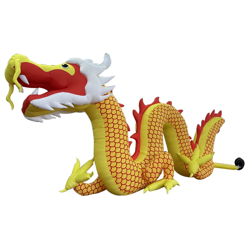 Dragão Inflável Gigante Dragão Dourado Chinês Inflável Pendurado Dragão Voador Inflável Animal Cartoon Para Decoração