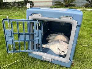 Taşınabilir Çevre Dostu Plastik Köpek Taşıyıcısı Kedi Kafesi Katlanabilir Küçük Dikdörtgen Sırt Çantası Düğme Kapatmalı Nefes Alabilen Evcil Hayvan Çantası Havayolu Onaylı - Product Image 4