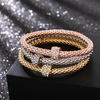 Bracelets à breloques à la mode pour femmes ensemble 3 pièces cristal hibou coeur éléphant ancre pendentifs strass Bracelets à breloques Bracelets