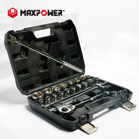 Juego de Llaves de Trinquete Maxpower de 25 Piezas con Punta de 1/2 Pulgada, Kit de Mecánico