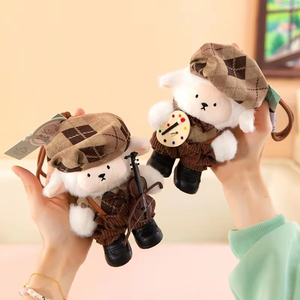 Porte-clés en polaire de la série Little Lamb - Styles variés, petits porte-clés en polaire d'agneau, accessoires pour sacs, cadeaux de fêtes - Product Image 4