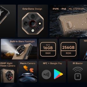 สมาร์ทโฟน 5G รุ่นทนทาน ระบบปฏิบัติการ Android 15 กล้องมองกลางคืน แบตเตอรี่ 10360mAh รองรับ NFC ปลดล็อคทั่วโลก หน่วยความจำ 8+256GB Ulefone Celular Ulefone Armor X16 Pro - Product Image 6