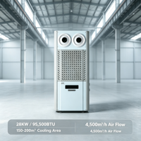 Climatiseur industriel split à économie d'énergie 28KW 7HP 95500BTU R410A 4500m³/h à faible bruit pour usine, entrepôt, supermarché 150-200 ㎡