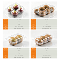 Conteneur jetable transparent en PET pour fruits (kiwi, figue, pomme) – Paquets de 2, 3, 4, 6 – Idéal pour supermarchés, épiceries, délires, vente à emporter et en gros