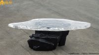JingYue table élégante transparente personnalisée en résine de luxe meubles fabriqués à la main pour les espaces commerciaux hôtels salons