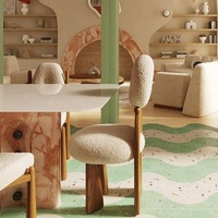 GEDO Chaise de salle à manger moderne et minimaliste en bois massif avec dossier Sherpa Remplissage éponge en mousse Meubles de maison en gros