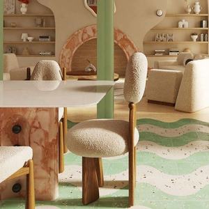 GEDO <span class=keywords><strong>Chaise</strong></span> de salle à manger moderne et minimaliste en bois massif avec dossier Sherpa Remplissage éponge en mousse Meubles de maison en gros - Product Image 3