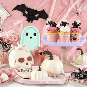 Bandeja de madera con diseño de fantasma de Hangxu para Halloween, plato duradero para decoración de fiestas - Product Image 1