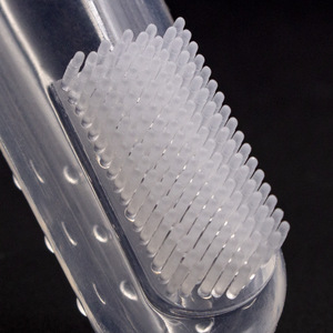 Transparent Baby <b>Finger</b> Toothbrush Solid Silicone Small Size With Raised Dots For Infant Gum <b>Massage</b> Cleaning - Product Image 4