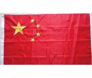 fünf farbe flagge china Suppliers-Professionelle flagge fabrik stickerei China nationalen flagge fünf stern rot gewohnheit gestickte flagge polyester 3x5ft