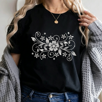 Vente chaude : Motif floral personnalisé en strass thermocollant pour T-shirts