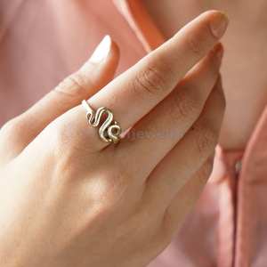 แหวนทองรูปงูและงูงูเห่า เงินแท้ 925 ทองเหลือง ดีไซน์หรูหราสไตล์โบโฮ สำหรับงานปาร์ตี้ - Product Image 4