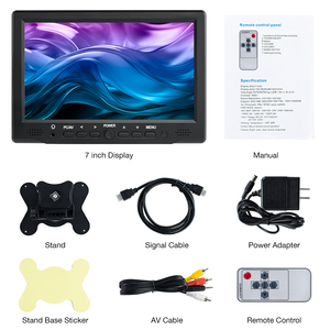 7 इंच छोटे मॉनिटर 1024 एक्स 600 1080p मिनी vga av छोटे मॉनिटर पीसी मैक टीवी कार रास्पबेरी पी के लिए बोलने और इयरफ़ोन जैक में बनाया गया - Product Image 6