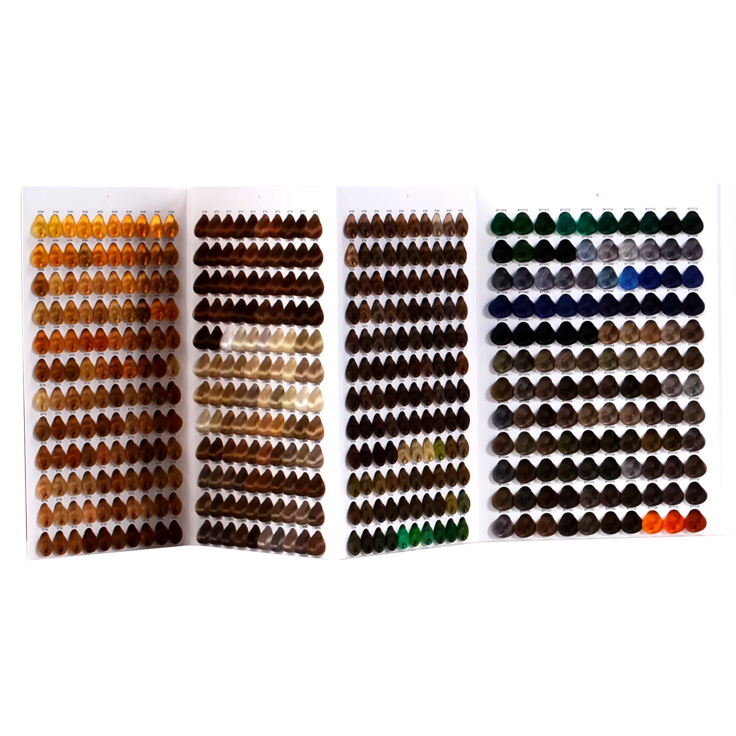 BOYAN 972 colors professional hair color mixing chart for hair swatch color choosing