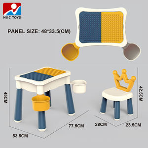 Bureau d'étude multifonctionnel, table <span class=keywords><strong>à</strong></span> manger, <span class=keywords><strong>bac</strong></span> <span class=keywords><strong>à</strong></span> <span class=keywords><strong>sable</strong></span>, <span class=keywords><strong>jeu</strong></span> de construction de 209 pièces, ensemble de jouets de table HC585942 - Product Image 5
