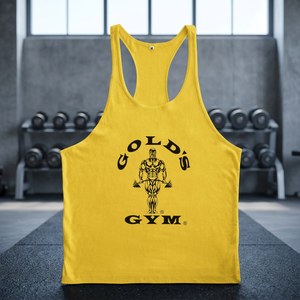 Gold Gym Solid 100% Cotton Casual Tank Top XL Custom Printed Stringers Vest Breathable Quick Dry Bodybuilding <b>Singlets</b> - Product Image 3