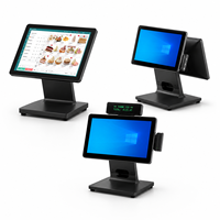 Terminal Punto de Venta de Escritorio de 15.6 Pulgadas con Pantalla Táctil, Máquina de Caja Registradora con Opciones de Pantalla Única o Doble VFD para Uso en Tiendas, Restaurantes y Comercios