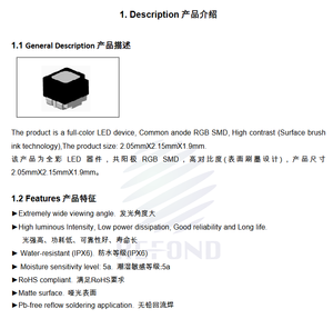 Refond Long Life 1921 Series Black RF-W1SA21IS-A49 LED SMD RVB Pleine Couleur 500 000 Heures de Durée de Vie Garantie 5 Ans pour - Product Image 2