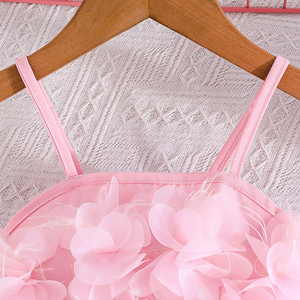 ชุดเสื้อผ้าเด็กผู้หญิง 3-8 ปี ชุดเสื้อผ้าลูกไม้ลายดอกไม้สุดหรู กางเกงขาสั้น หมวก แฟชั่น สง่างาม สวมใส่สบายทุกวัน - Product Image 3