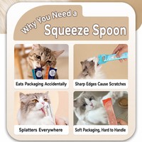 Distributeur de friandises humides pour chat portable et multifonctionnel, en forme de bande, en matériau de qualité alimentaire, coloré