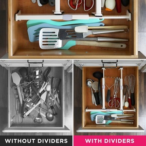 Adjustable ABS Plastic Clothes Drawer Divider Expandable Space-Saving Modern Organizer for Bedroom Bathroom Kitchen - Product Image 4
