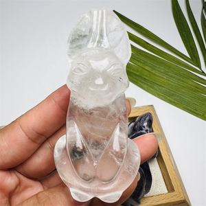 Coniglietti in Cristallo Naturale Intagliati a Mano, Figurine di Animali in Cristallo Multigemme, 5-7cm, Viola e Verde, Vendita all'Ingrosso - Product Image 6